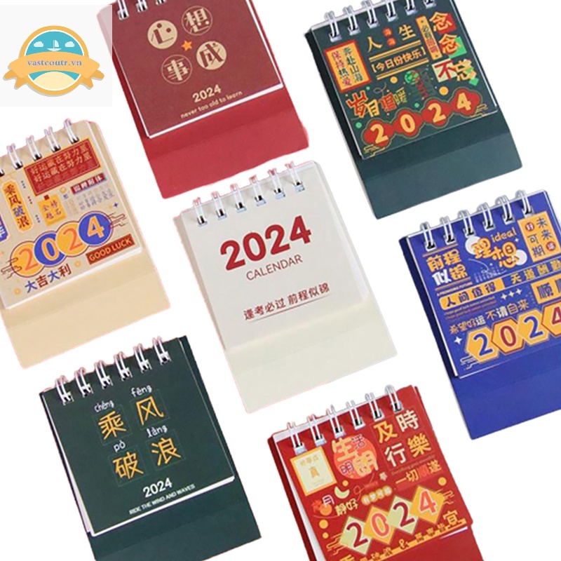Lịch Để Bàn mini coutr 2024 Dùng Trang Trí Văn Phòng / Trường Học