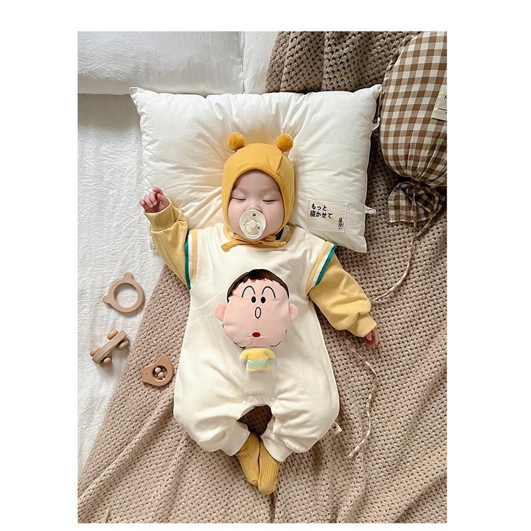 Bộ Áo Liền Quần Họa Tiết Hoạt Hình Dễ Thương Cho Bé