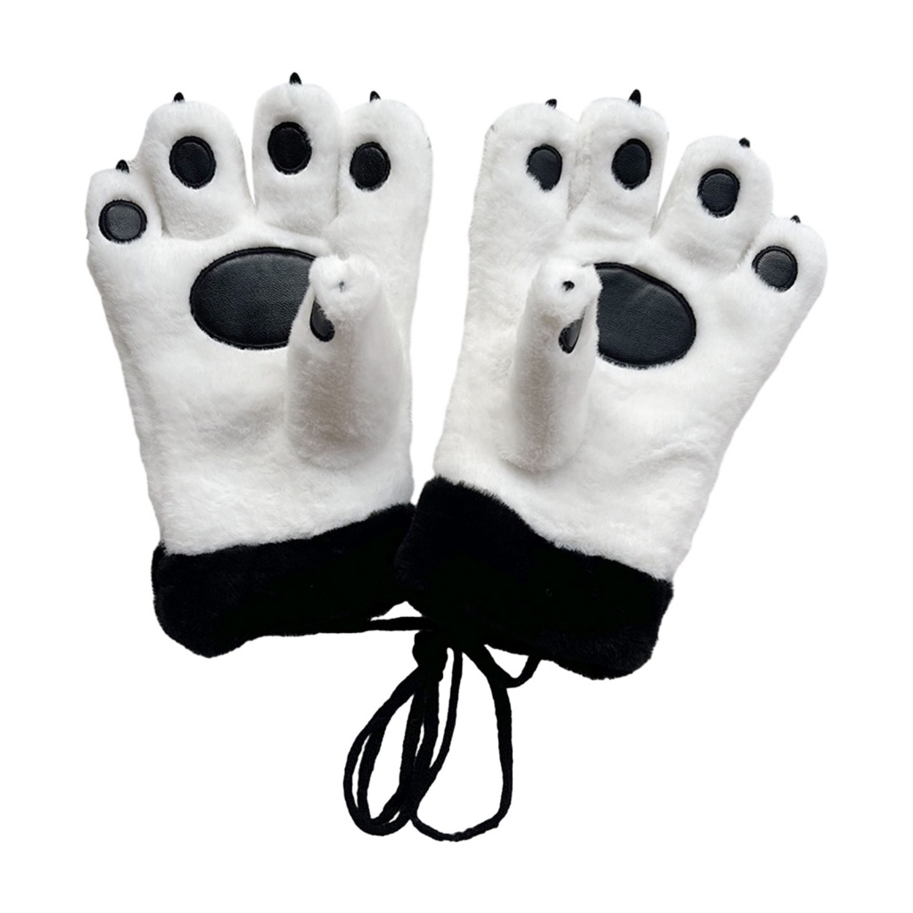 Querenmim.cl Găng Tay Giữ Ấm Mùa Đông Hình Chân Gấu Dễ Thương Thông Dụng Cho Nữ