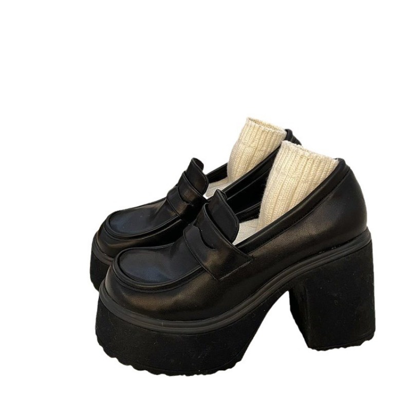 Giày Cao Gót Da Phong Cách Anh Quốc Thời Trang Mùa Thu 2023 Cho Nữ