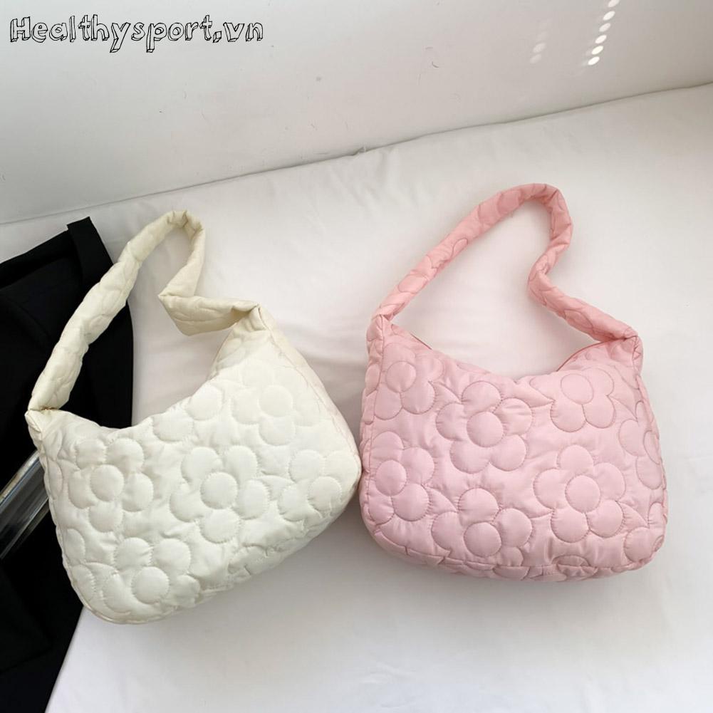 Túi tote Đeo Vai Nhồi Bông Họa Tiết Hoa Thời Trang Cho Nữ