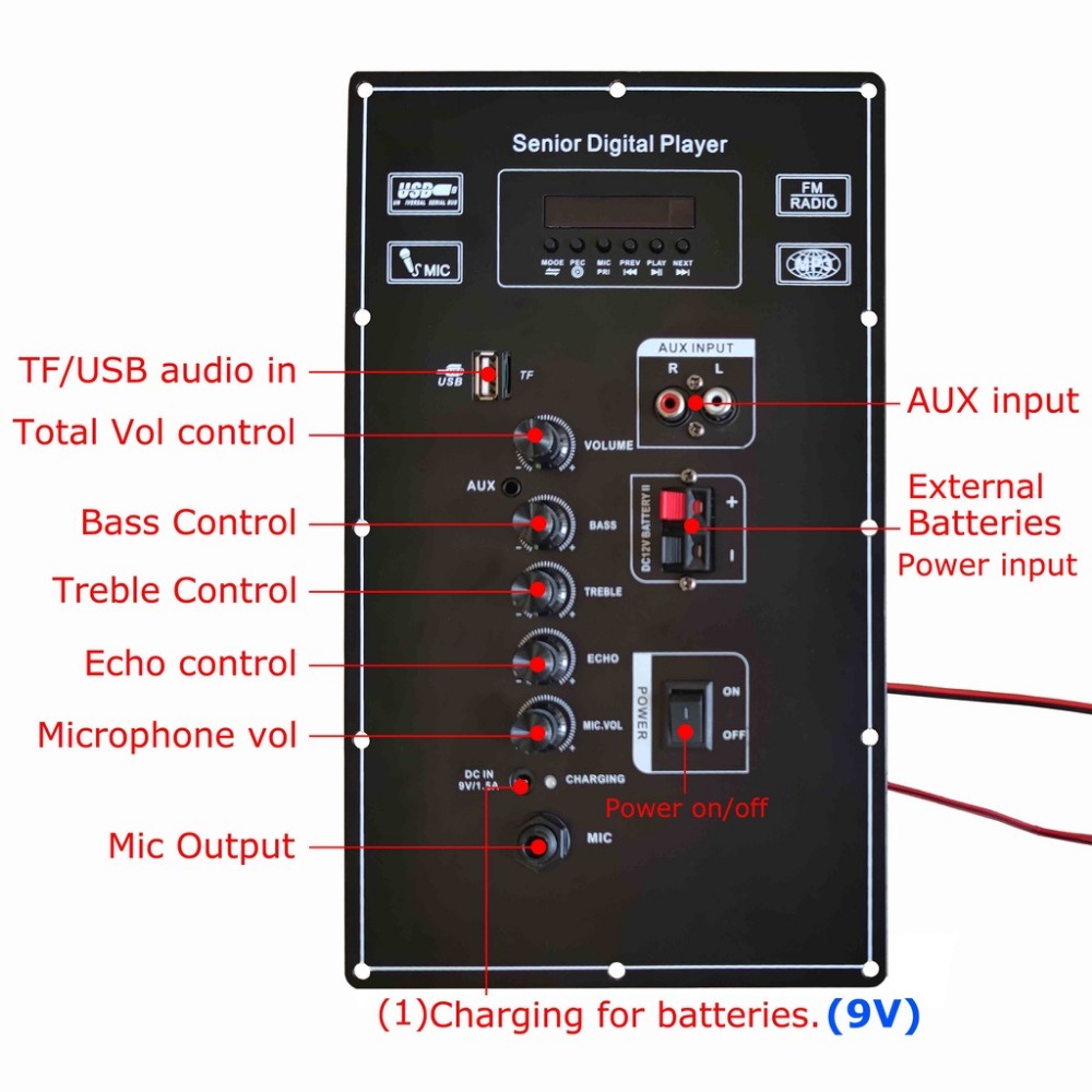 Bảng Mạch Khuếch Đại Âm Thanh Kỹ Thuật Số 9v 7.4V 80w Cho Loa 8-12 inch