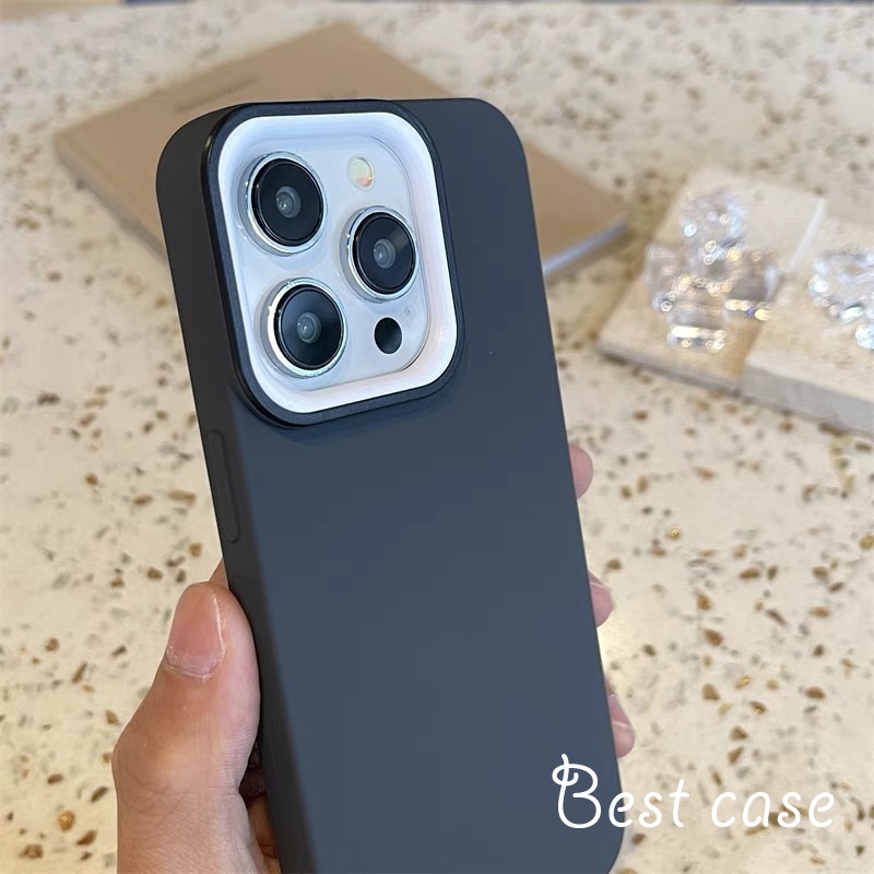Ốp Điện Thoại Mềm Nhám Màu Trơn Đơn Giản Cho iphone 11 12 13 14 15 pro max