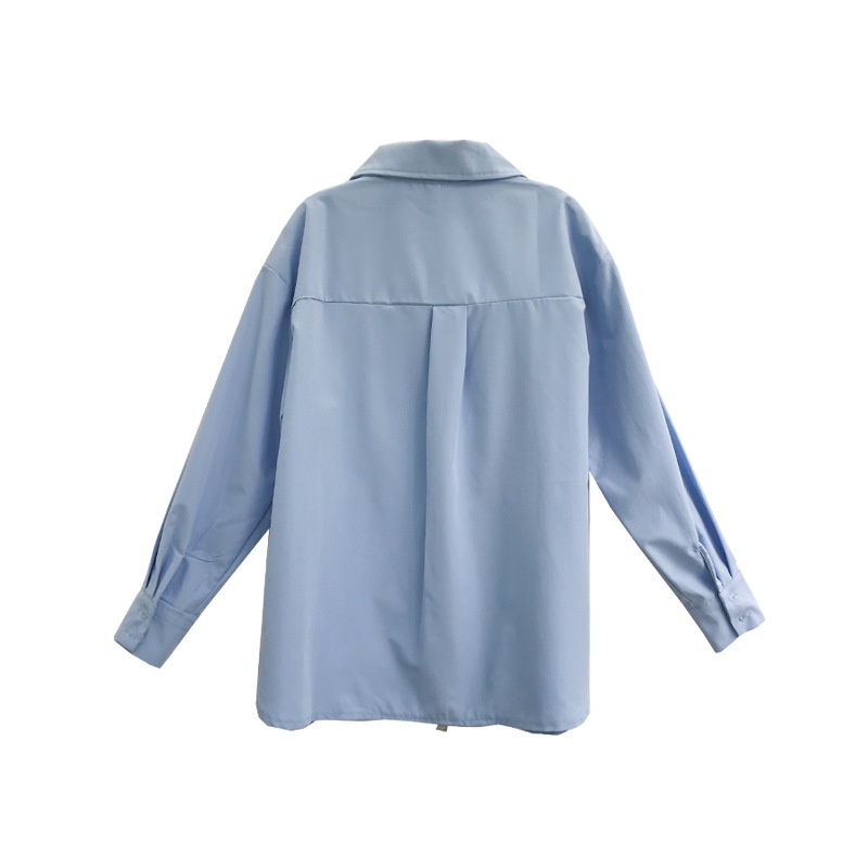 Áo Sơ Mi Tay Dài Có Khóa Kéo Kiểu Dáng Mới Dành Cho Nữ