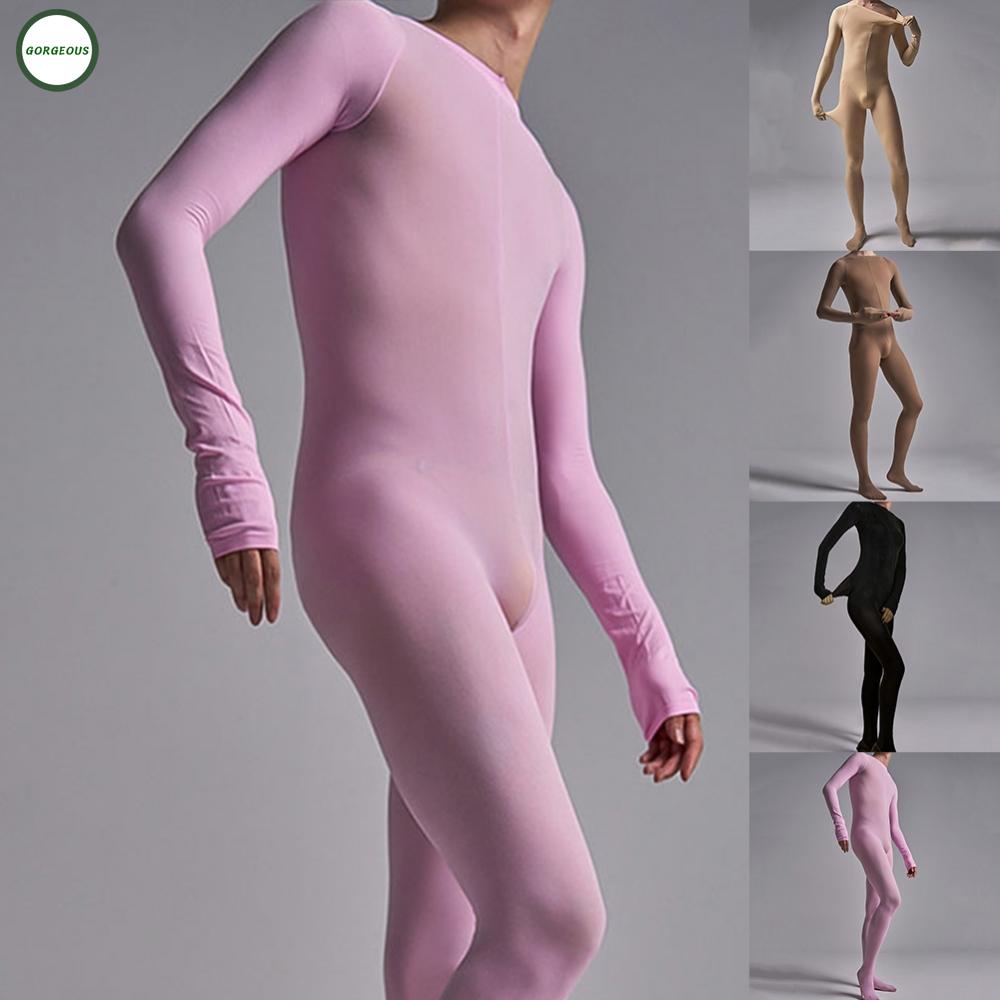 New Coming~Fashionable Men's Long Sleeve Bodysuit Leotard Jumpsuit Underwear in Solid Color#Home Essentialses