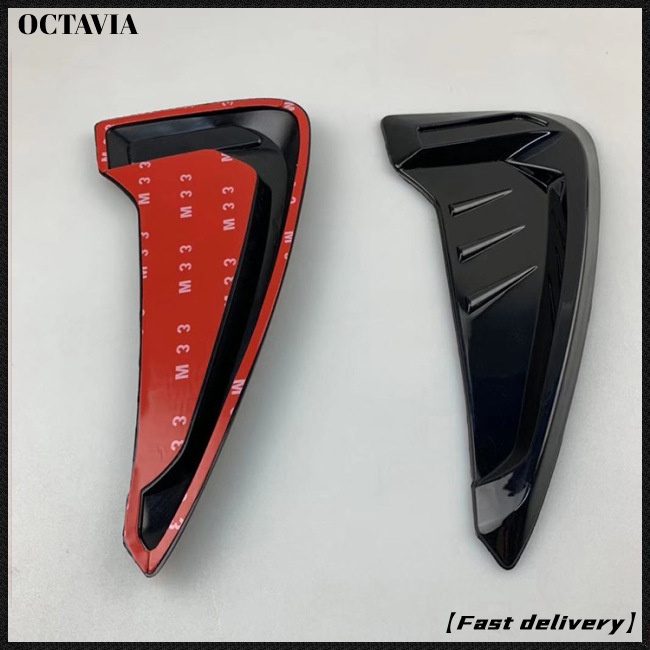 Bộ 2 Miếng Dán Cao Su Đen Hình Cá Mập Trang Trí Lỗ Thông Gió Xe Hơi