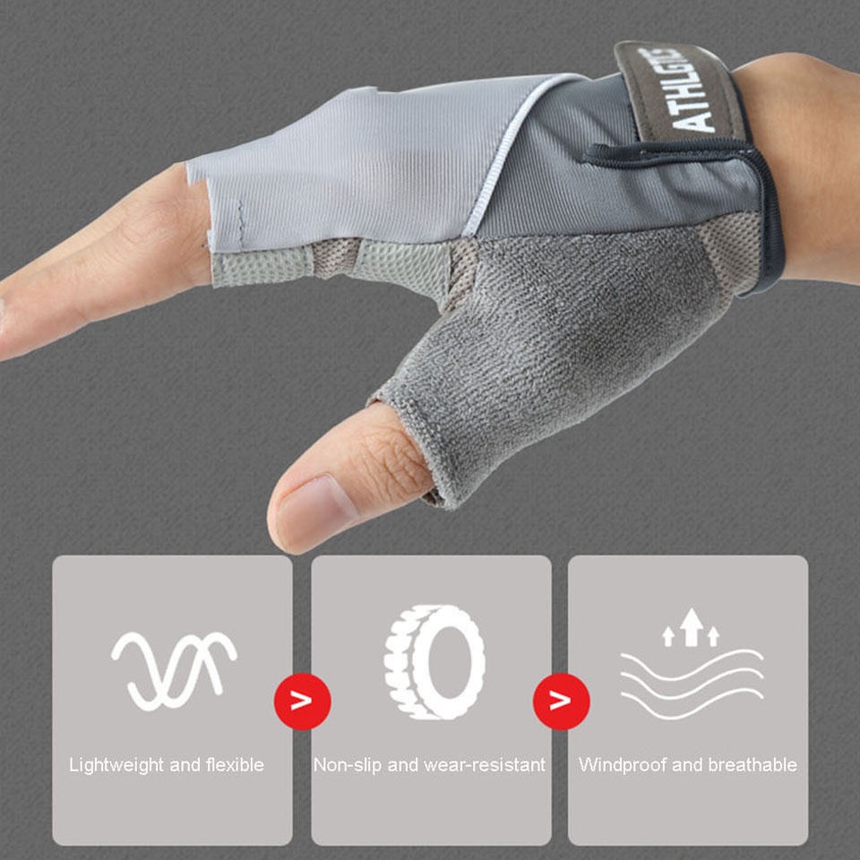 1 Đôi Găng Tay Thể Thao Nửa Ngón Chống Trượt Thoáng Khí