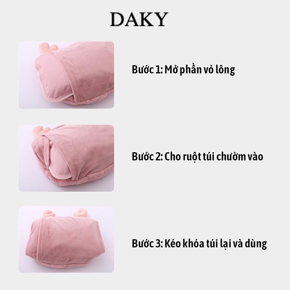 Túi chườm nóng sạc điện tự ngắt hình Mèo cute, túi sưởi ấm chân tay mùa đông, giảm đau bụng kinh DAKY