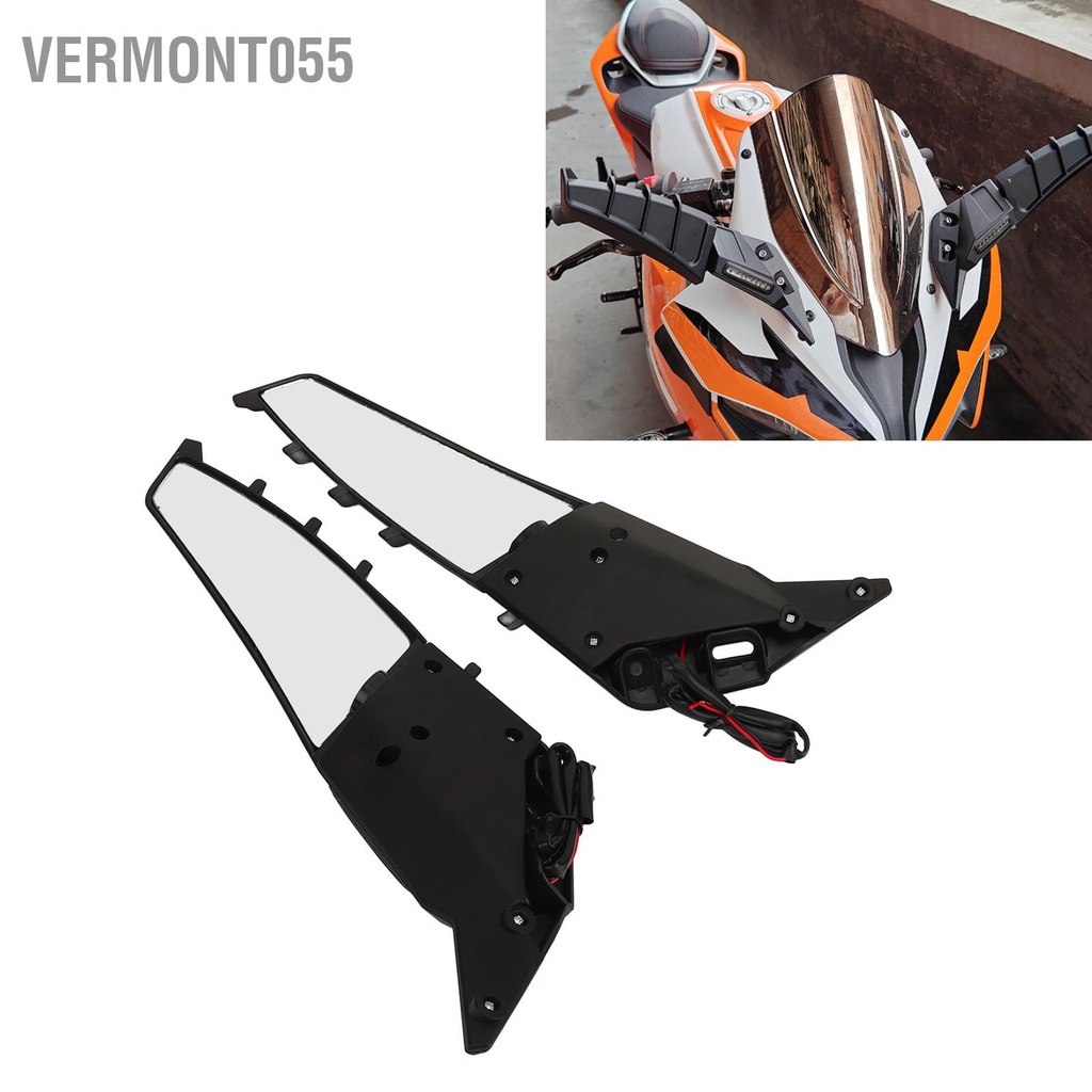 Có thể bán buôn 2 Chiếc Xe Máy Gương Chiếu Hậu Có Đèn LED Nhan Thể Điều Chỉnh Xoay Bên Cánh Cho Ninja 250 400 650 ZX10R Vermont055 Hàng giao ngay