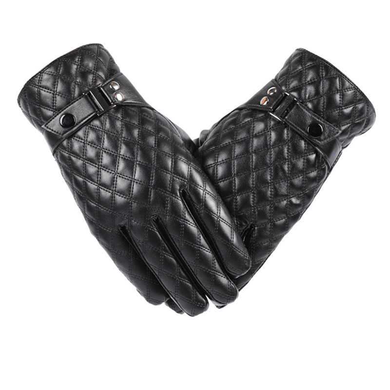 Sf Găng Tay Da Mùa Đông Màu Đen Chống Gió Giữ Ấm Có Thể Chạm Màn Hình Cảm Ứng Cho Nam