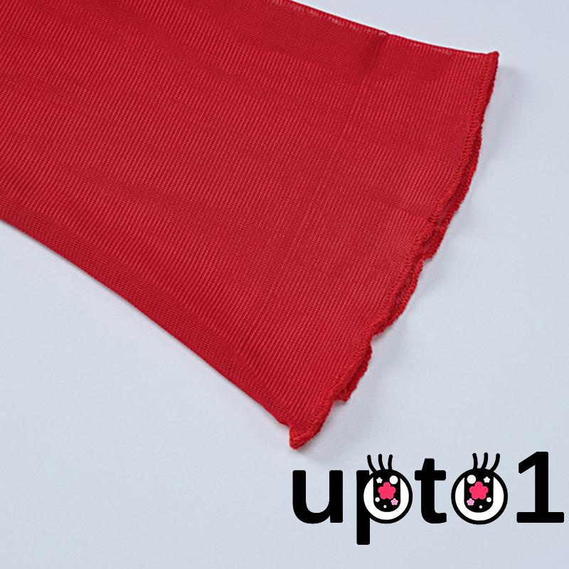 Áo Croptop Tay Dài Thiết Kế Dây Đan Chéo Trước Quyến Rũ