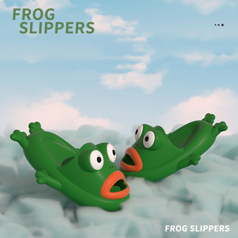 Dép đi con ếch cho biển Mùa Hè Hình Hoạt Vui Nhộn Chống Trượt Cho Nữ cho nam nữ siêu nhẹ