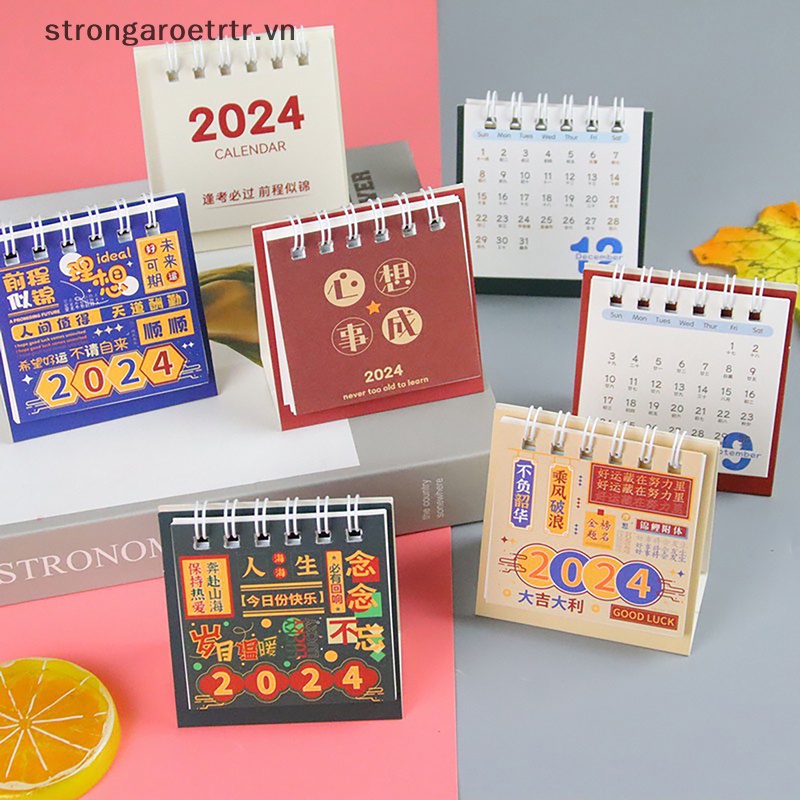 Lịch Để Bàn mini 2024 Dùng Trang Trí Văn Phòng / Trường Học