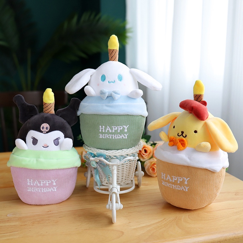 Dễ Thương Đồ Chơi Nhồi Bông Hình Bánh Sinh Nhật Có Nhạc Và Đèn Xinh Xắn