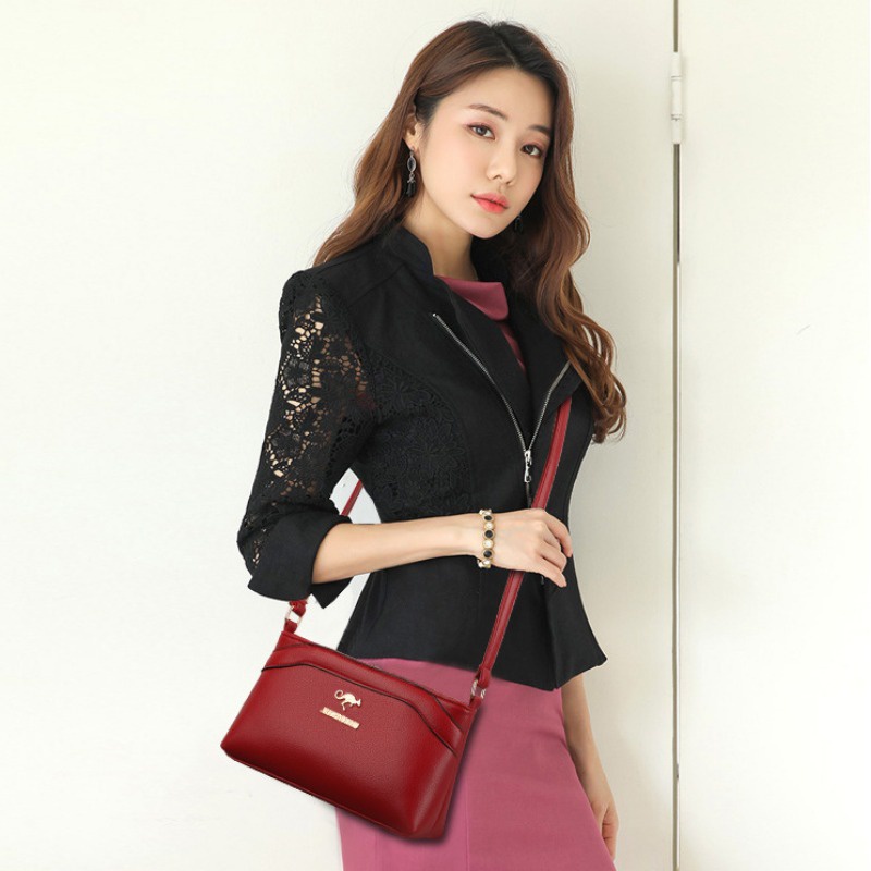 Túi Đeo Chéo Da Mềm Dáng Vuông Nhỏ Thời Trang Trẻ Trung