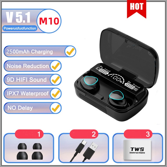 Tai Nghe bluetooth 5.3 tws m90 max Có Mic Nói bluetooth 5.3