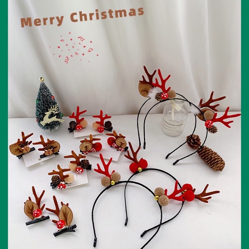 🦌 Cài tóc, kẹp tóc Chủ đề Tuần Lộc Noel Giáng Sinh siêu cute unisex