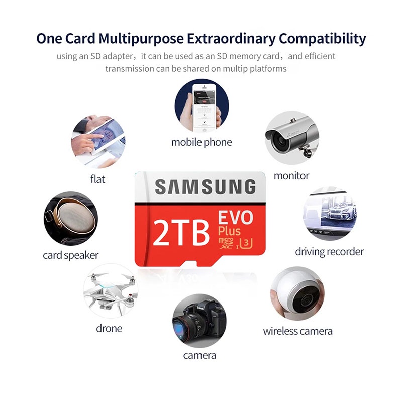 Thẻ Nhớ micro sd 2tb 512gb 1tb Tốc Độ Cao Cho samsung