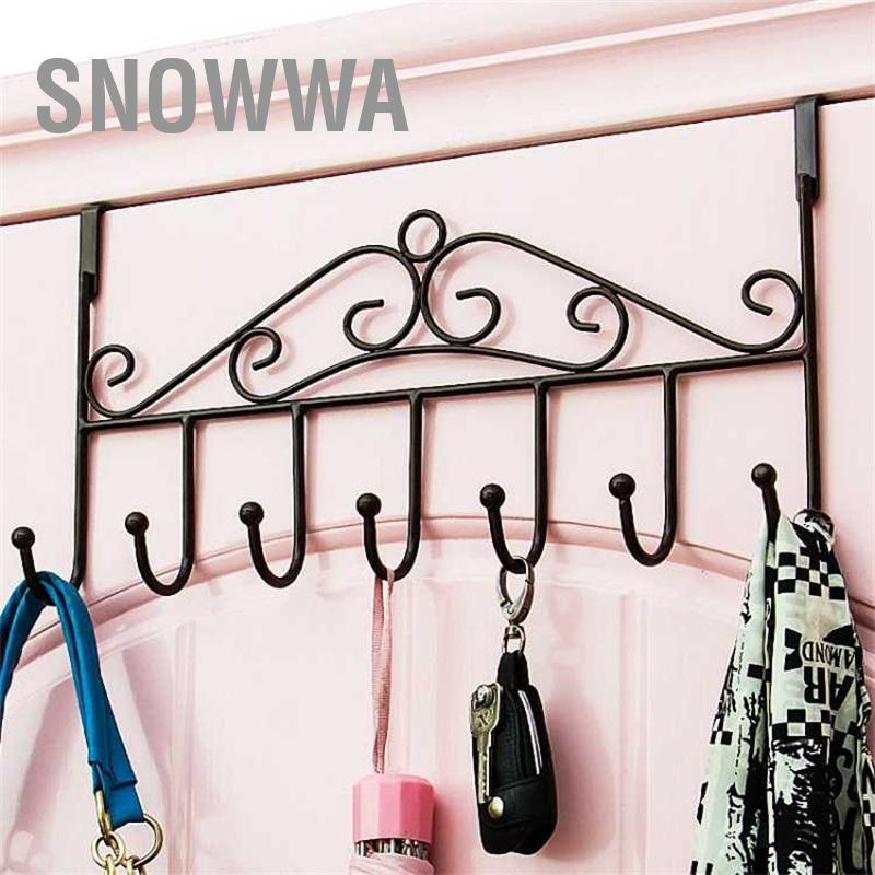Snowwa Giá treo móc trên cửa có thể tháo rời 7 Móc tổ chức khăn tắm Túi xách Áo khoác