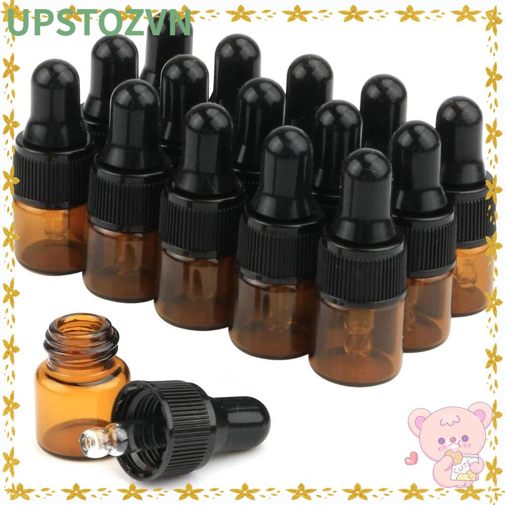 Upstozvn Set 15 Bình Thủy Tinh Nhỏ Giọt Hình Tròn Màu Nâu Hổ Phách Đựn