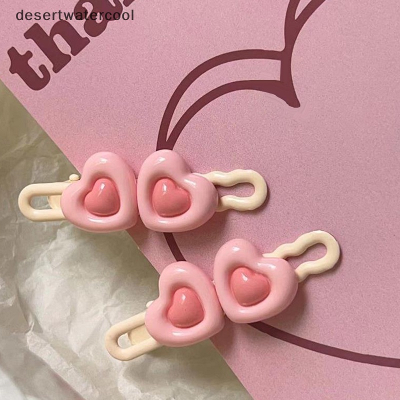 Kẹp Tóc Hình Trái Tim Màu Hồng Xinh Xắn Cho Nữ