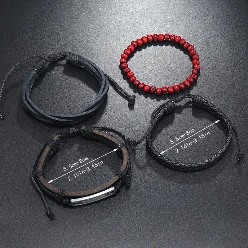 Set 4 Vòng Tay Da Thời Trang Cho Nam Và Nữ