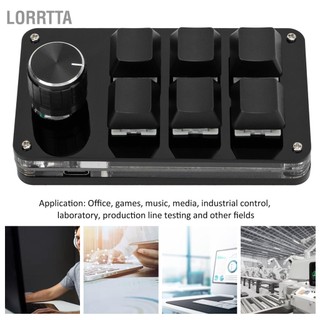 Lorrtta bàn phím cơ một tay đa năng 6 chơi game mini tắt có thể lập trình núm vặn