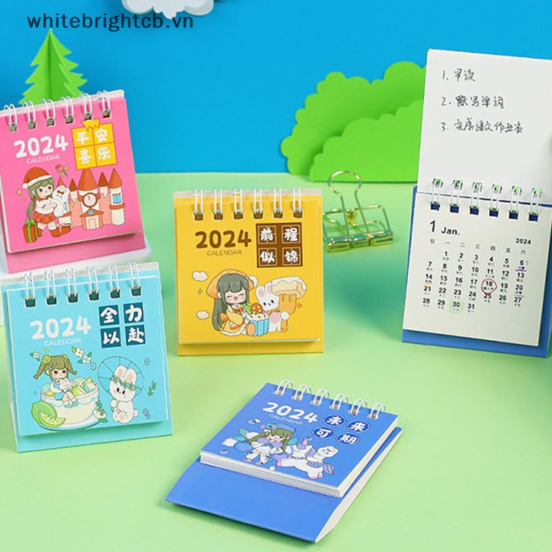 / / Cny Lịch Năm 2024 mini Để Bàn Trang Trí Văn Phòng / Trường Học Hình Thỏ Hoạt Hình Dễ Thương Nhiều Phong Cách