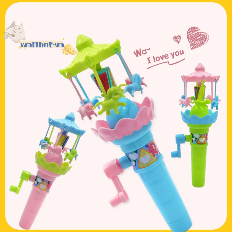 Wallhot > Đồ Chơi Vòng Quay Ngựa Gỗ Có Đèn led Chiếu Sáng