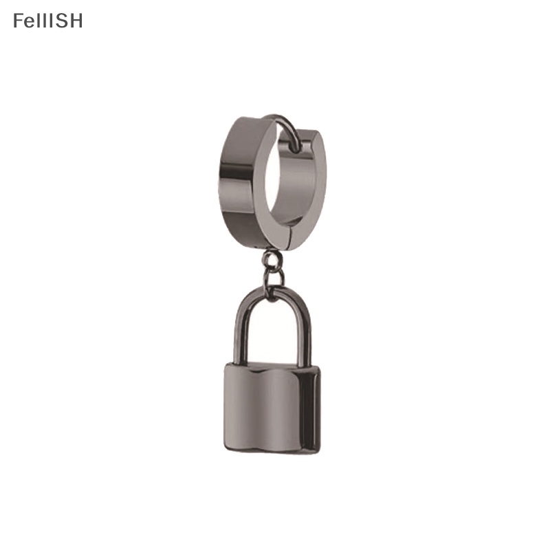 Khuyên Tai Dạng Vòng Nhiều Hình Dạng Bằng Thép Không Gỉ Màu Đen Phong Cách gothic punk Thời Trang Cho Nam Và Nữ 439br