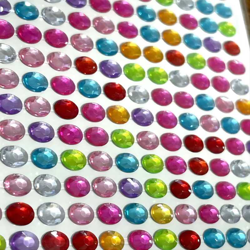 Khuôn mặt đầy màu sắc trang sức ngọc trai sticker / lễ hội tiệc trang điểm tự dính phấn mắt lông mày body crystal diamond nail sticker decal YR