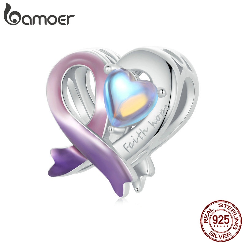 Bamoer Mặt Dây Chuyền Màu Hồng Bạc 925