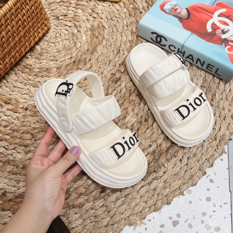 Dép Sandal Nữ, Dép Nữ Đế Cao Dán Sticker Hình Gấu SWEET Siêu Đẹp