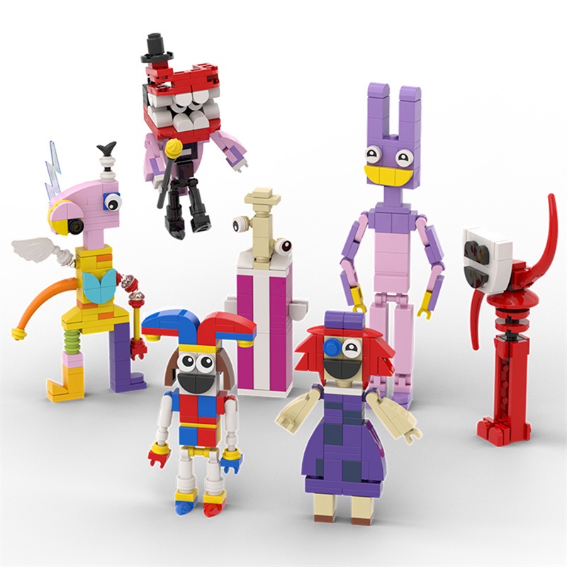 MOC Magical Digital Circus Block Mô hình Nhân vật Joker Pony Cartoon Digital Circus Block Đồ chơi Quà tặng