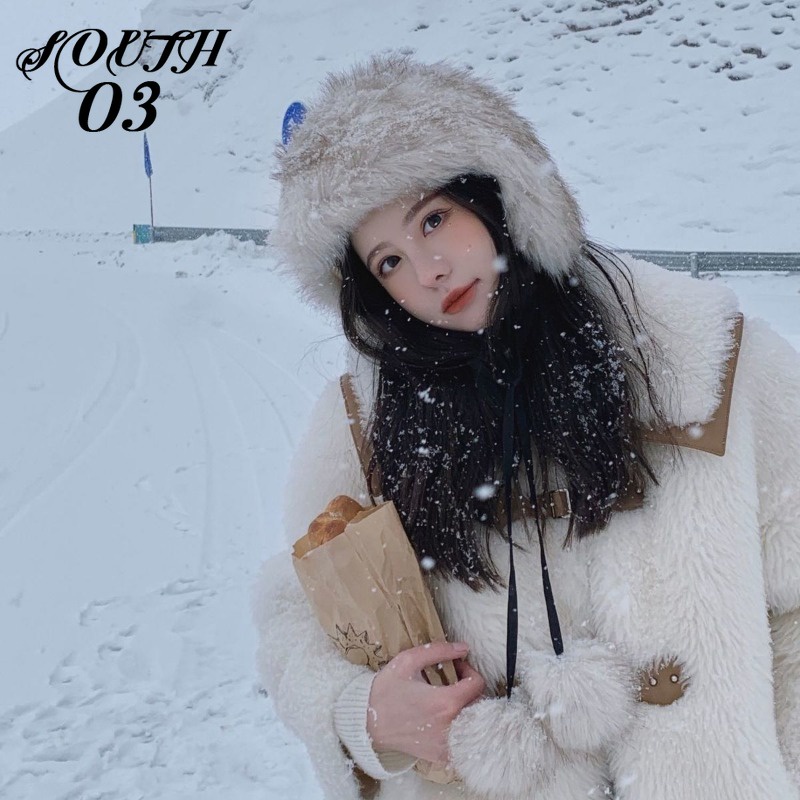 Áo Khoác Lông Cừu Trắng Dáng Rộng Thời Trang Thu Đông Mới 2023 Cho Nữ