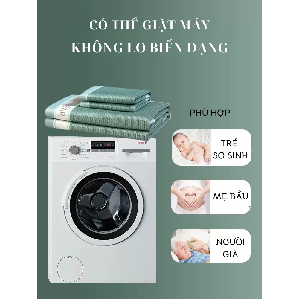 Chiếu điều hòa làm mát, chiếu lụa băng cao cấp màu xám nhạt giúp massage giảm nhiệt mùa hè - KT 1m5x2m, 1m8x2m