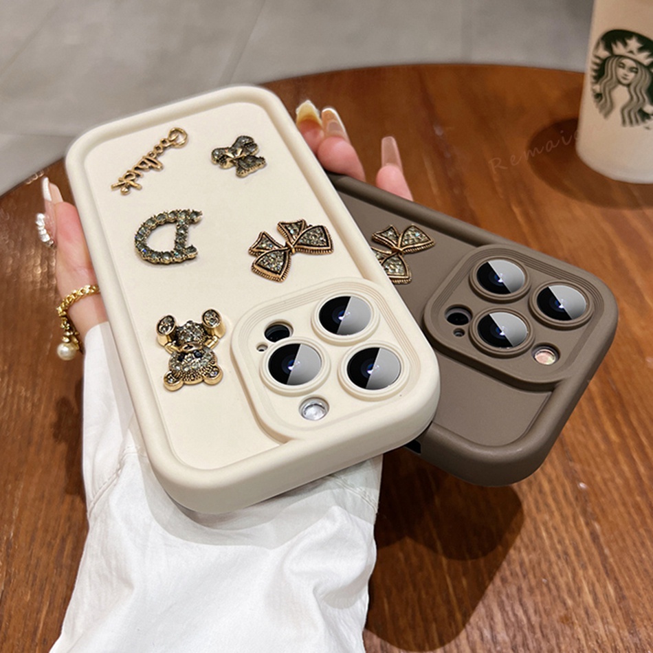 Sang Trọng Ốp Điện Thoại Silicon Mềm Hình Gấu Cho iphone 11 12 13 14 15 pro max 11pro x xr xs max 6 6s 7 8 plus se 2020 13pro 14pro