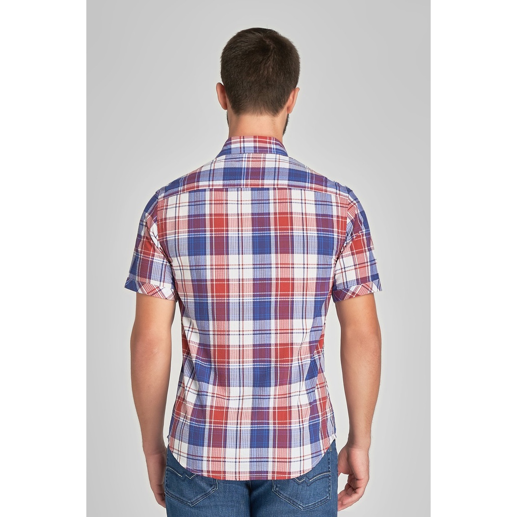 Áo sơ mi có túi họa tiết caro , thời thượng, lịch lãm, chỉn chu John Henry - WS21SS40C-SCUS