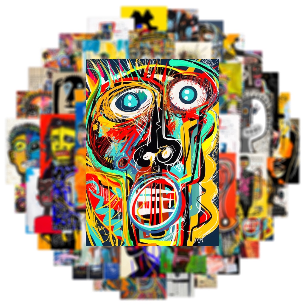 Bộ 50 Miếng Dán Trang Trí Mũ Bảo Hiểm / Bút Chì Chống Thấm Nước Họa Tiết graffiti Độc Đáo