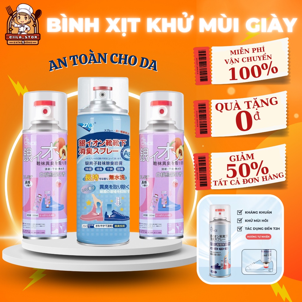 Bình Xịt Khử Mùi Hôi Chân Hôi Giày Nhật Bản Hạn Chế MỒ HÔi CHÂN Kháng Khuẩn Mát Lạnh Hương Thêm Giữ Cực Lâu Dài