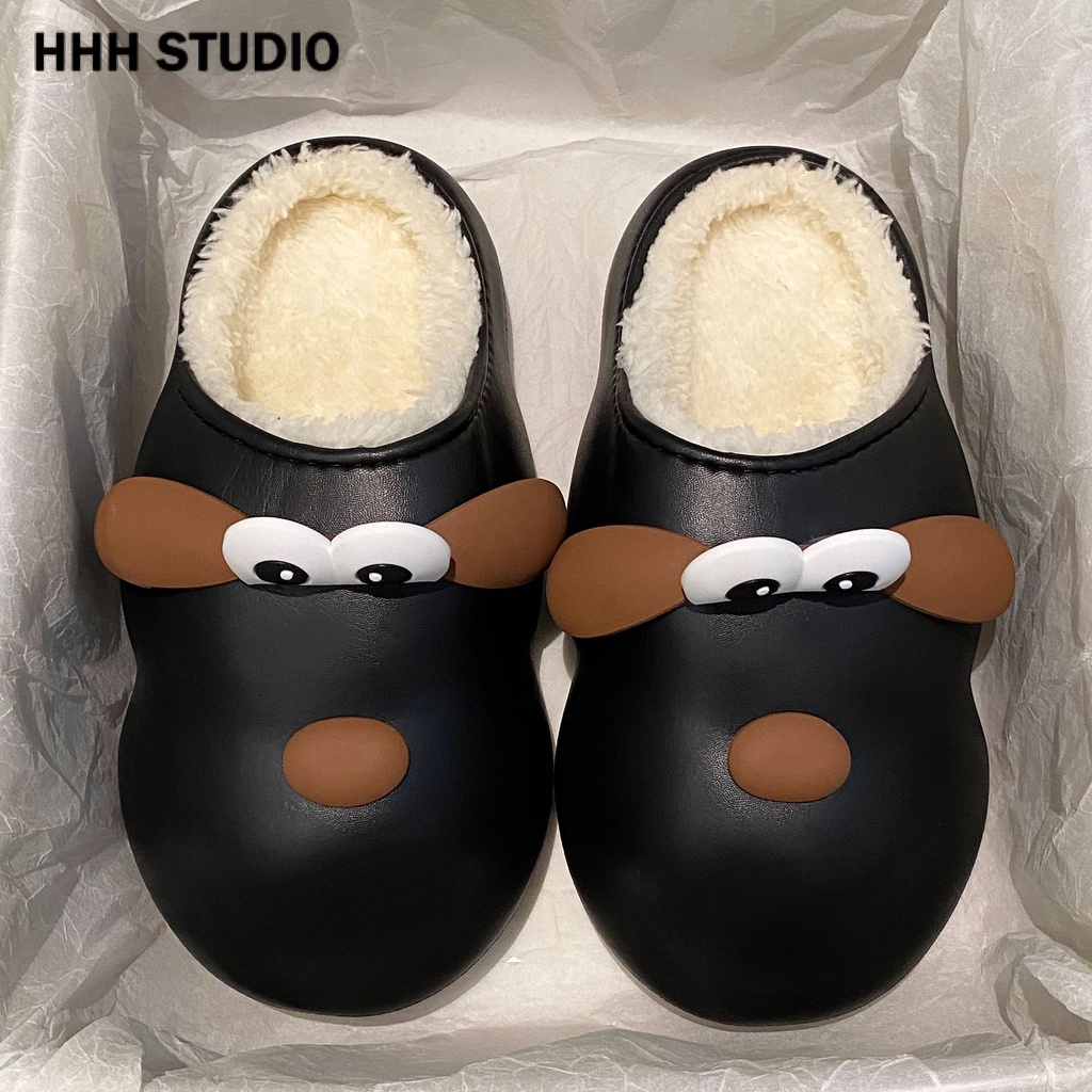 HHH  Dép bông Dép Lông đi trong nhà ĐẾ CAO SU Siêu nhẹ Điểm nhấn Thấm hút mồ hôi Chống bám bụi FMR23B0ODJ 46Z231117