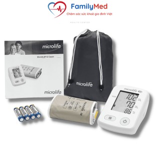 Máy đo huyết áp Microlife điện tử  A2 Classic đo nhanh  có cảnh báo rối loạn nhịp tim PAD FamilyMed