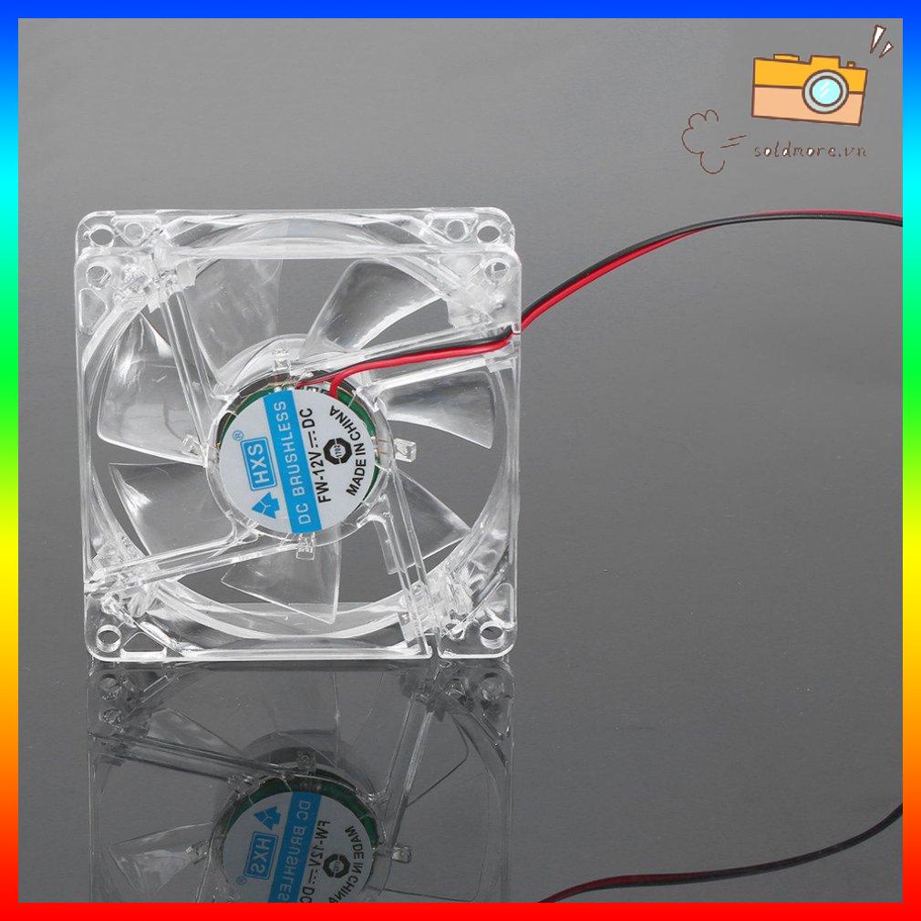 Quạt CPU máy tính 80MM Led Silent PC 12V Led Luminous Chass Quạt làm mát