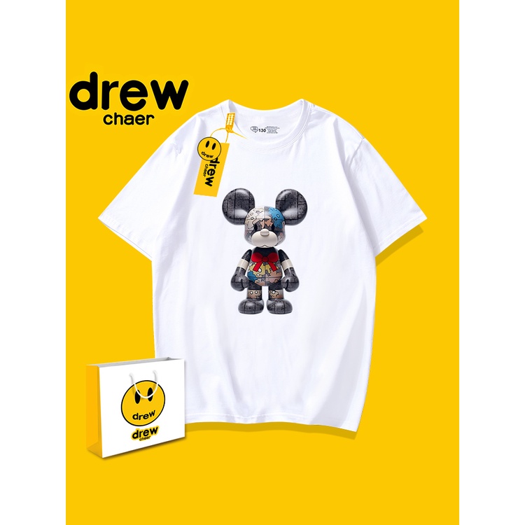 Áo Thun Tay Ngắn Cổ Tròn Vải cotton In Hình Gấu Kiểu Hàn Quốc Thời Trang Mùa Hè