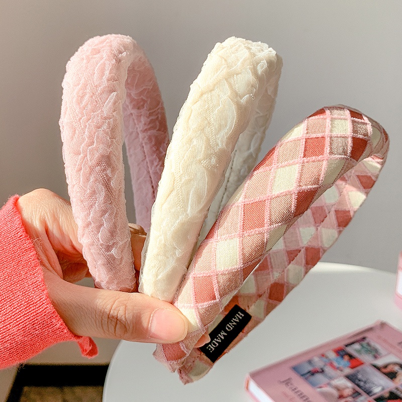 Băng Đô Cài Tóc Rửa Mặt Màu Hồng Dễ Thương Thời Trang Hàn Quốc