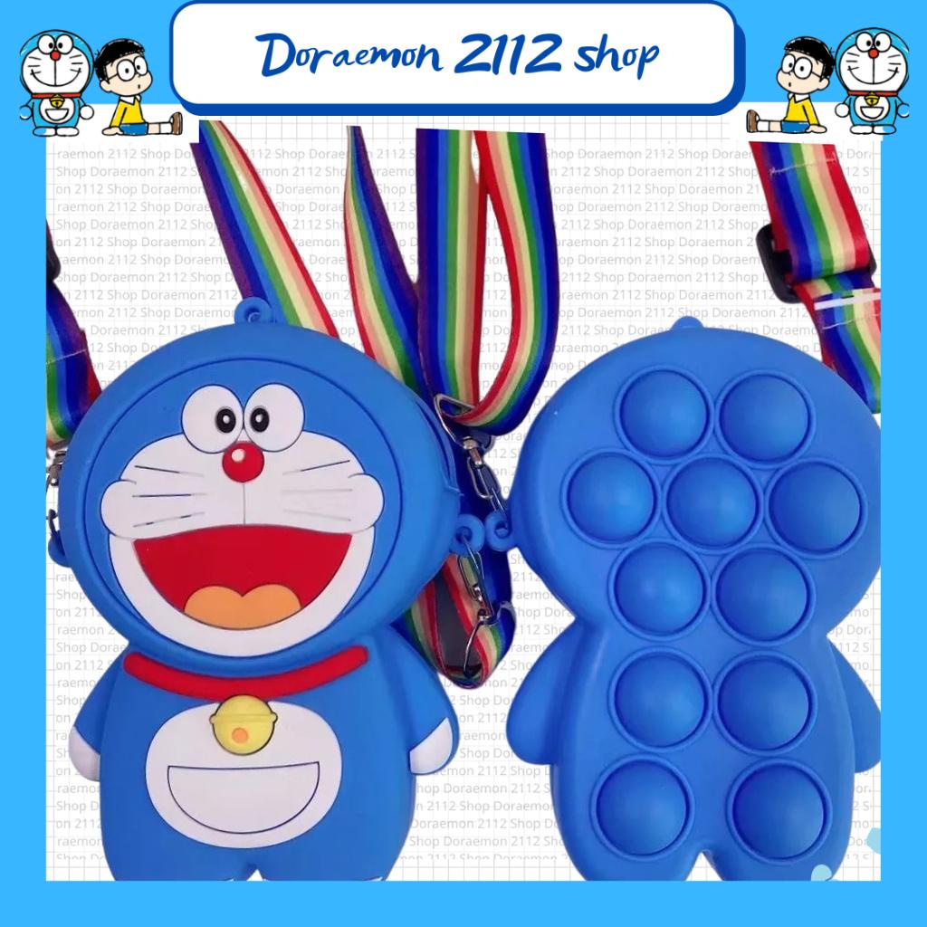 Túi silicon pop it đeo chéo Doraemon Đô Rê Mon siêu dễ thương
