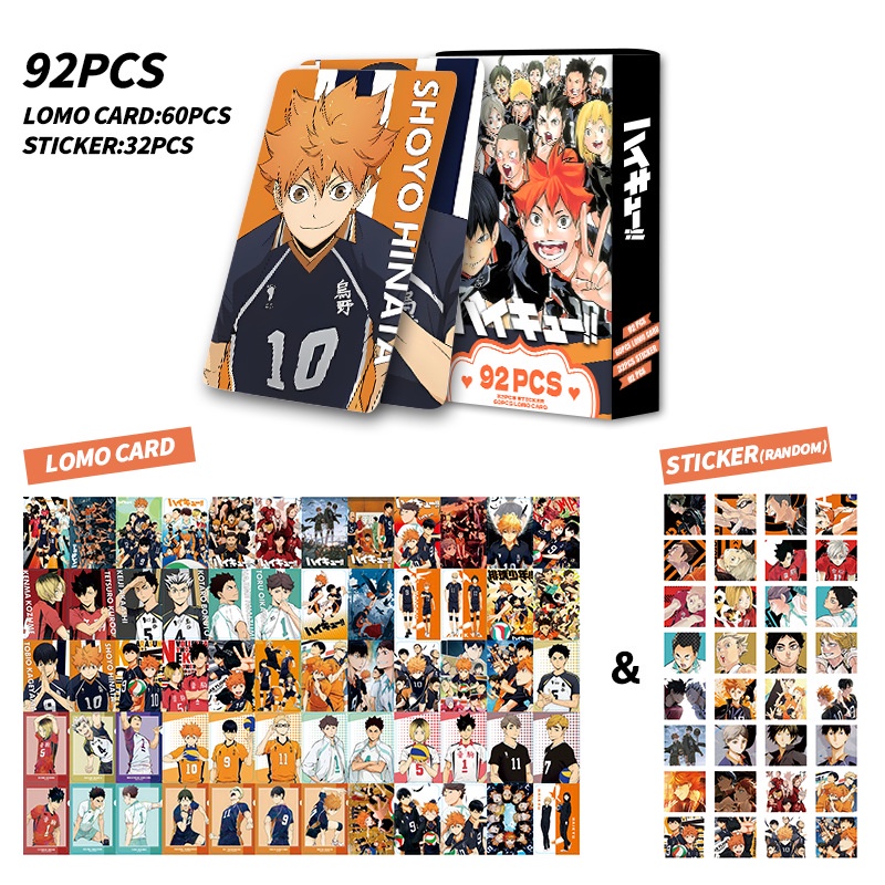 Haikyuu!! Lomo Card Photocard Postcard Stickers thẻ 60 chiếc + nhãn dán 32 chiếc