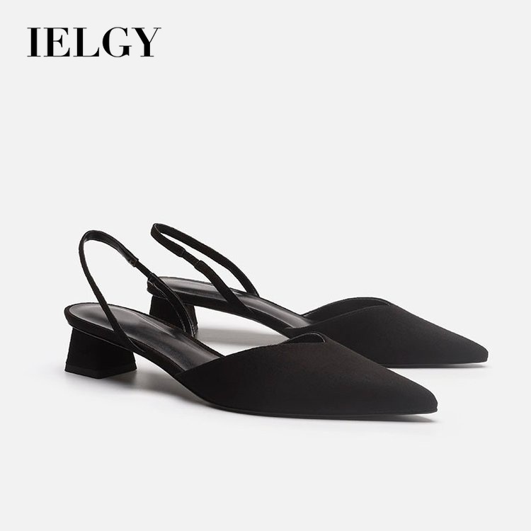 Ielgy Mặc Ngoài Cổ Tích Gió Nhọn Dép Thời Trang Nửa Kéo Giày Đế Bằng Nữ