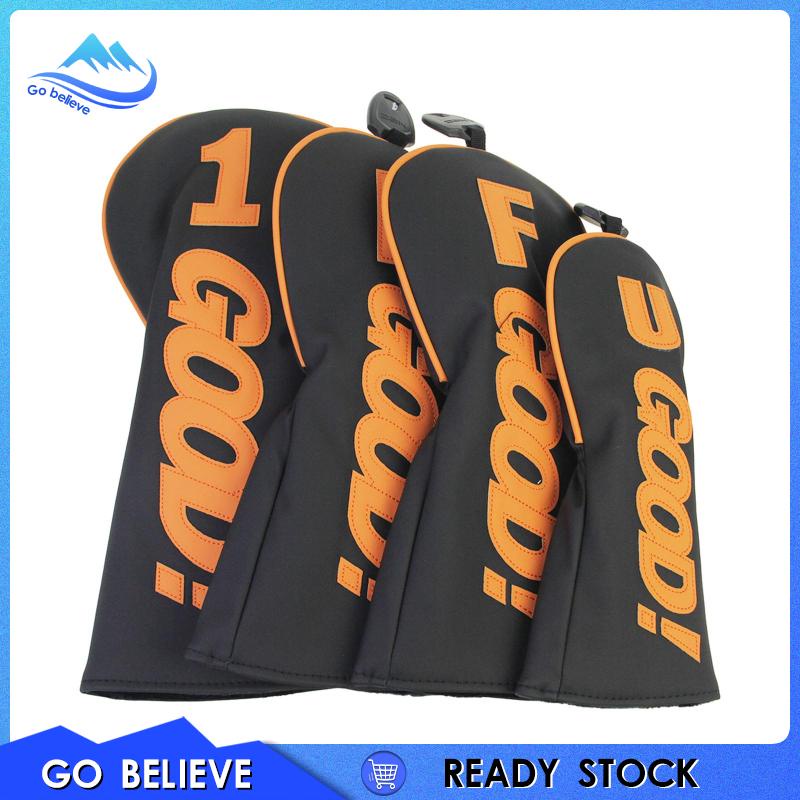 Bộ 4 Vỏ Bọc Bảo Vệ Đầu Gậy Đánh golf Bằng Gỗ Siêu Bền Tiện Dụng
