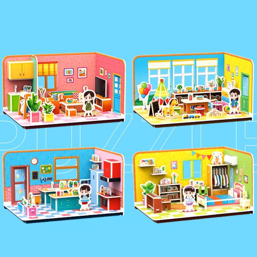 Bộ Đồ Chơi Xếp Hình 3d Bằng Giấy diy Hình Hoạt Hình Dành Cho Trẻ Em
